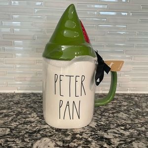 NWT Rae Dunn Disney Peter Pan Mug With Hat Topper